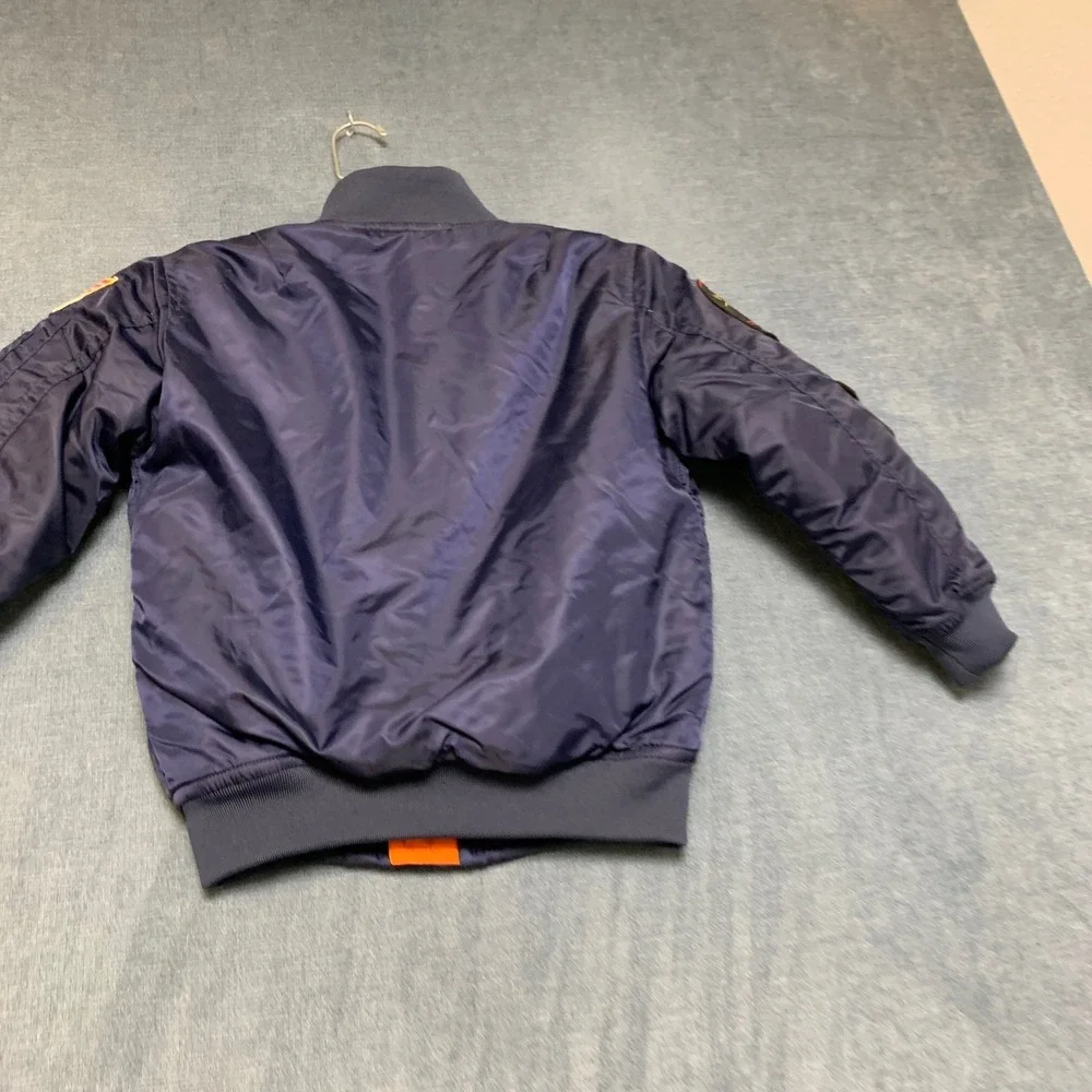 Da Fei Li Top Gun MA-1 Bomber Jacket Kids 6 Navy Blue Long Sleeve Full Zip